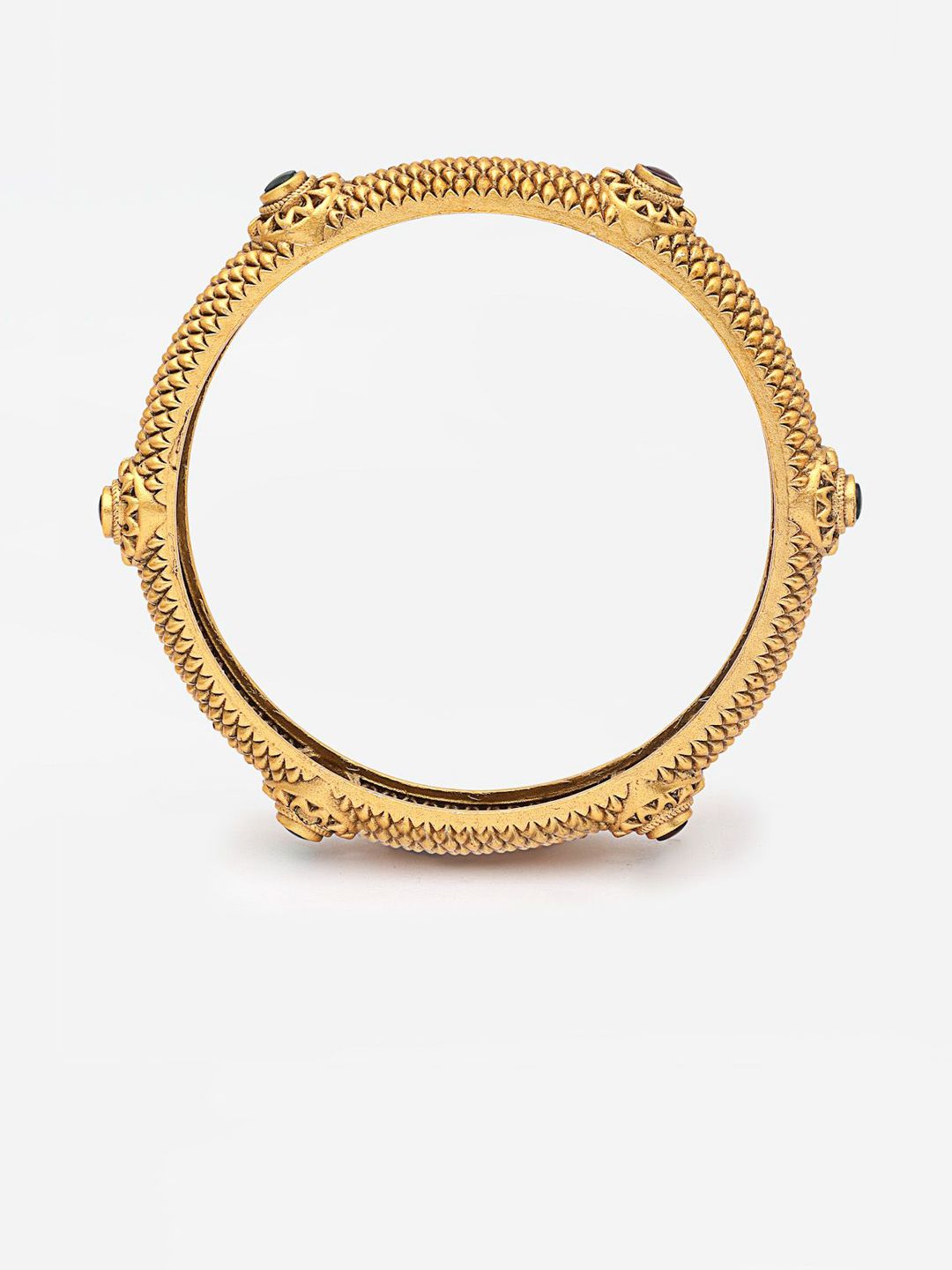 PANASH Set Of 2 24 CT Gold-Plated Antique Bangles