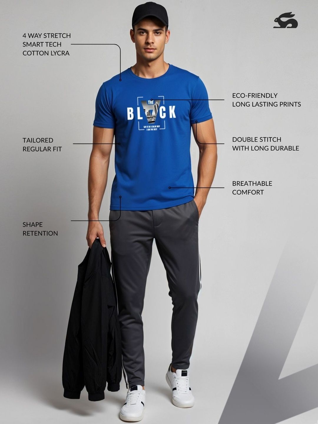 ADRO Typography Printed Short Sleeves Cotton Regular Fit T-shirt