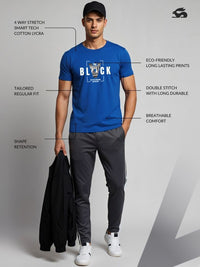 ADRO Typography Printed Short Sleeves Cotton Regular Fit T-shirt