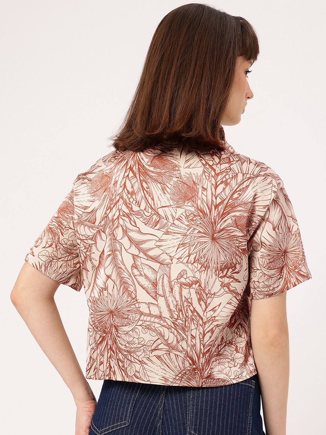 DressBerry Timeless & Versatile Satin Finish Floral Printed Shirt