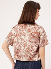 DressBerry Timeless & Versatile Satin Finish Floral Printed Shirt