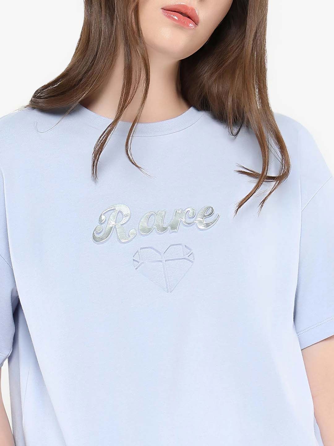 RAREISM Women Graphic Printed Round Neck Cotton Relaxed Fit T-shirt