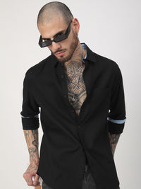 VASTRADO Men Classic Fit Spread Collar Solid Cotton Casual Shirt