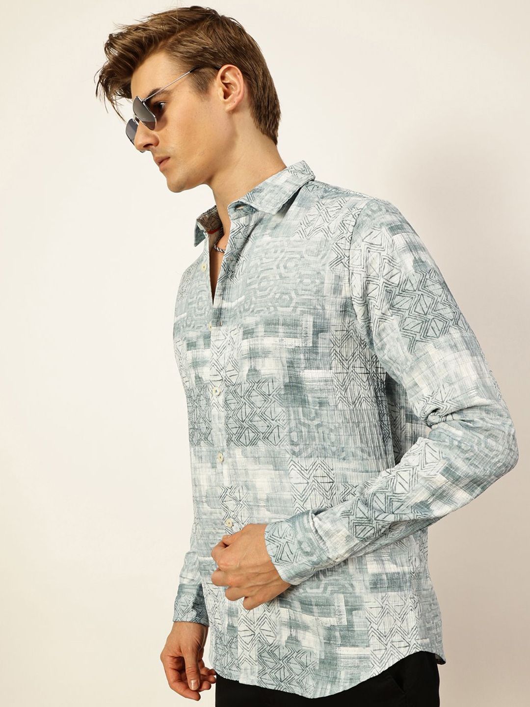 Thomas Scott Men Premium Slim Fit Opaque Printed Casual Shirt