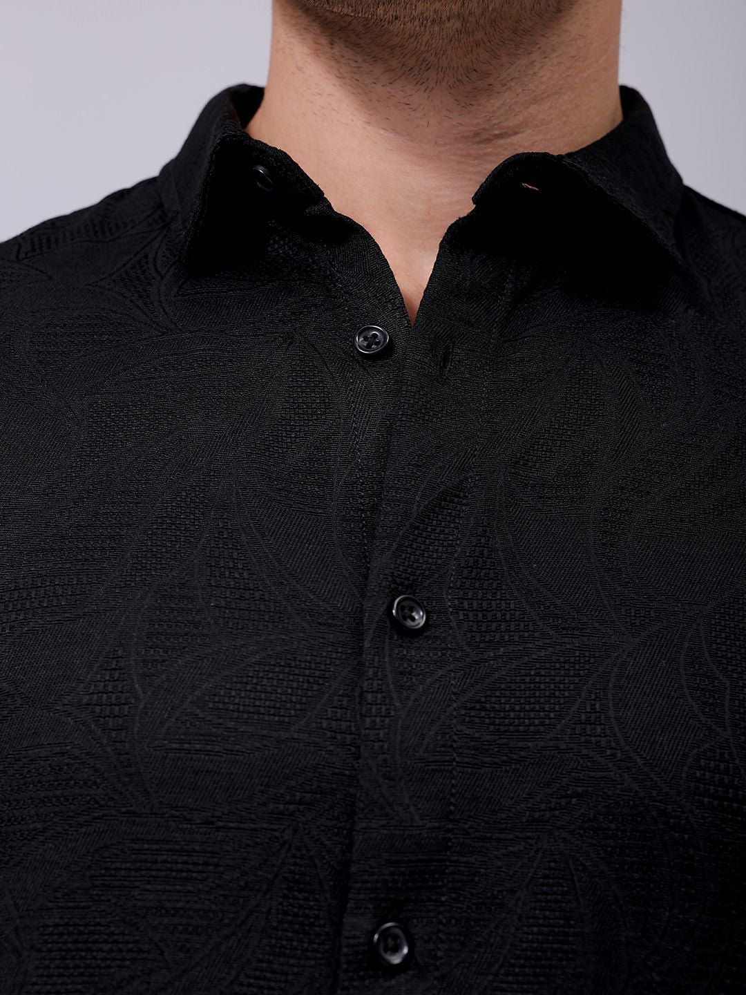 The Indian Garage Co Men Relaxed Fit Dobby Textured Resortwear Shirt
