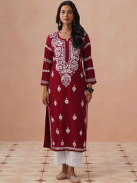 House of Chikankari Women Ethnic Motifs Embroidered Thread Work Kurta