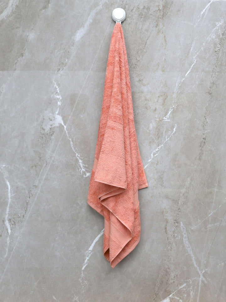 BOMBAY DYEING Peach Coloured 4 Piece Pure Cotton 550 GSM Towel Set