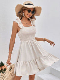 DressBerry Women Flutter Sleeve Fit & Flare Mini Dress