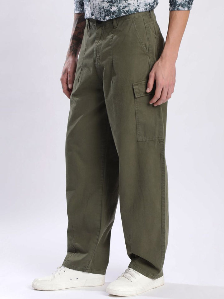 Bene Kleed Men Loose  Balloon Fit Cotton Cargo Trousers