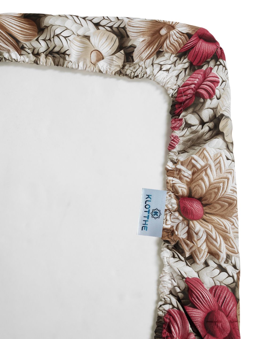 KLOTTHE Beige Floral Printed Dilengkapi 300 TC Single Cadar 7D Dengan Sarung Bantal