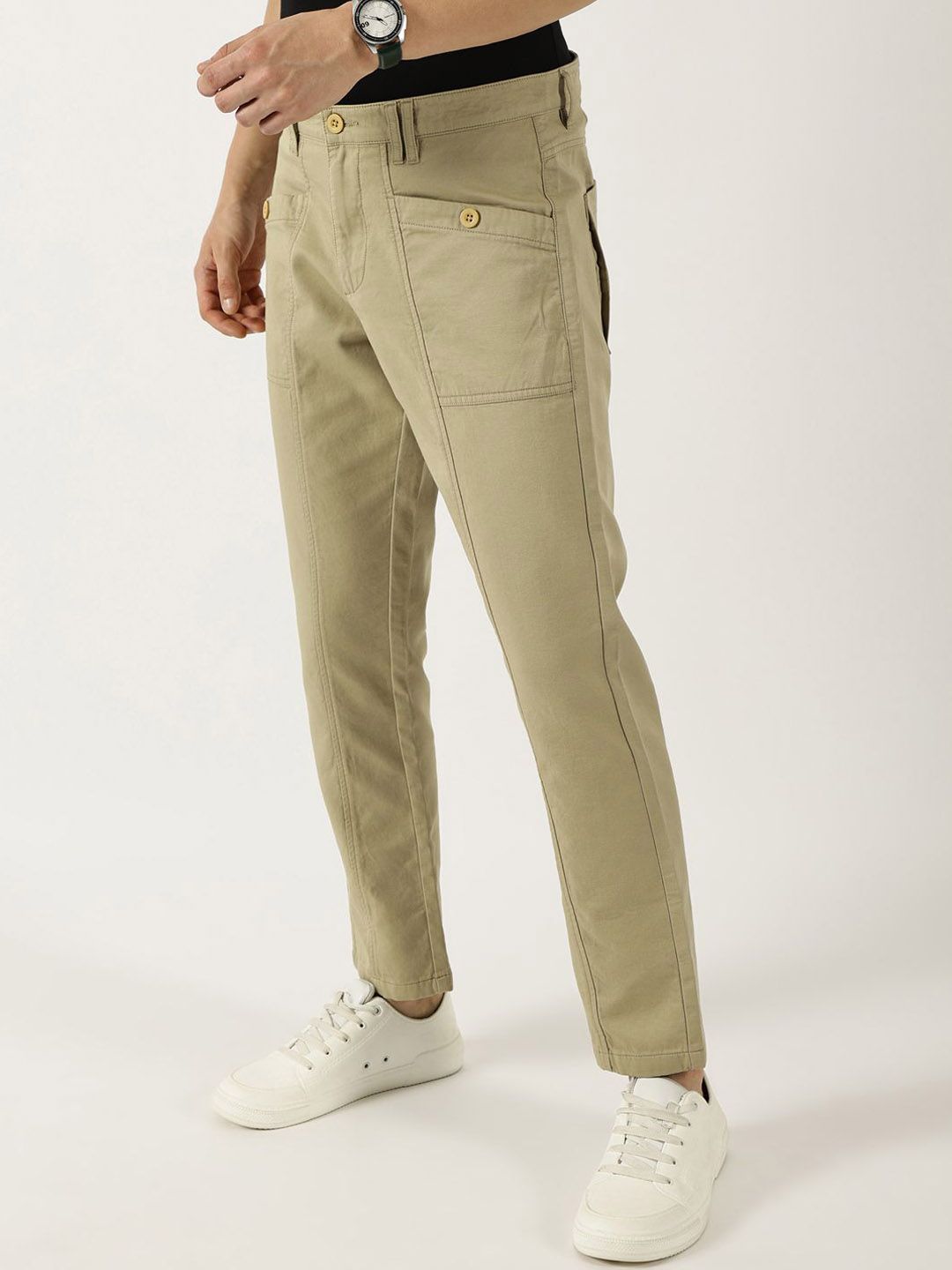 Thomas Scott Men Smart Easy Wash Cargos Trousers