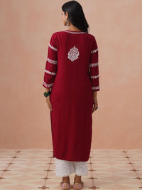 House of Chikankari Women Ethnic Motifs Embroidered Thread Work Kurta
