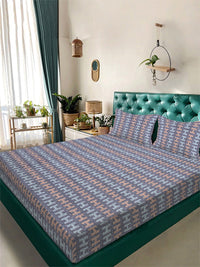 Myntra Elegant Homes Ungu Bercetak Geometrik Dilengkapi 400 TC Cadar King & 2 Sarung Bantal