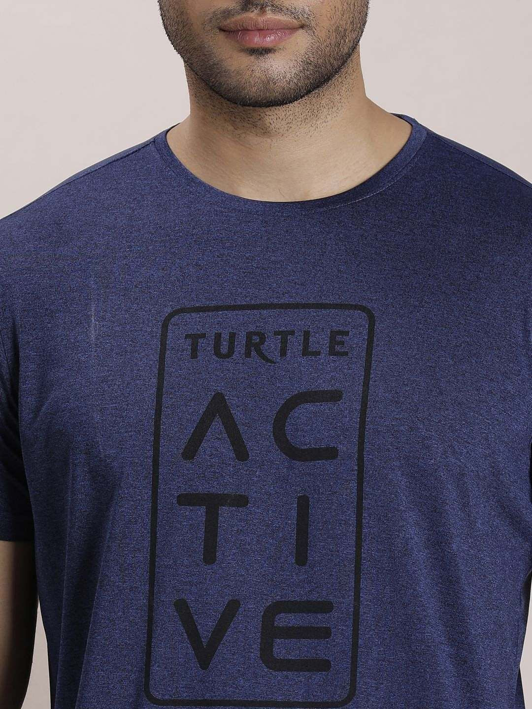 Turtle Men Typography Printed Round Neck Slim Fit T-shirt