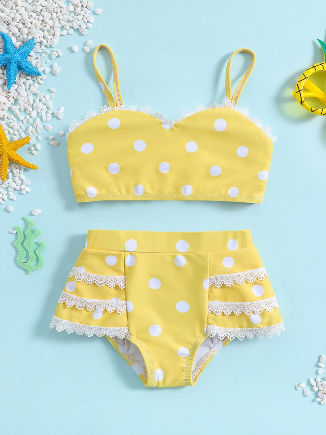 YK Infant Girls Printed Top & Shorts Swim Set