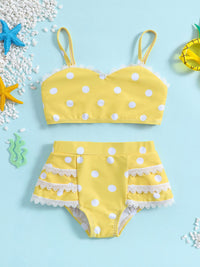 YK Infant Girls Printed Top & Shorts Swim Set