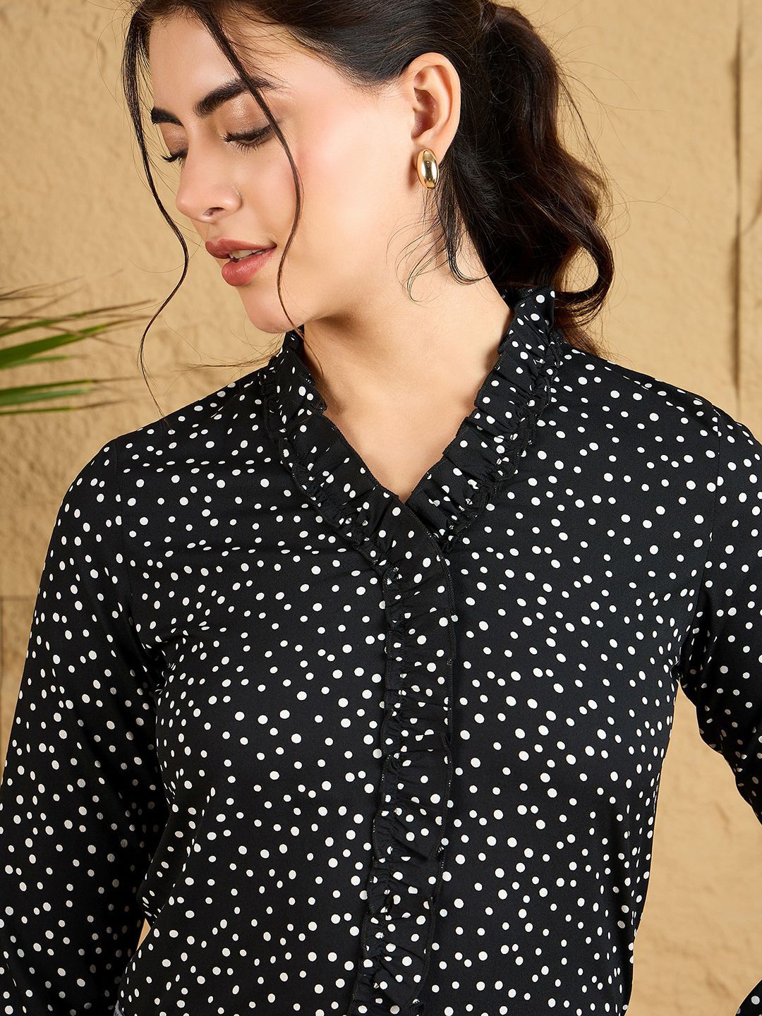Berrylush Women Polka Dot Printed Top