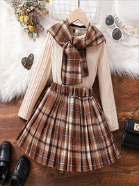 YK Checked Fit & Flare Dress