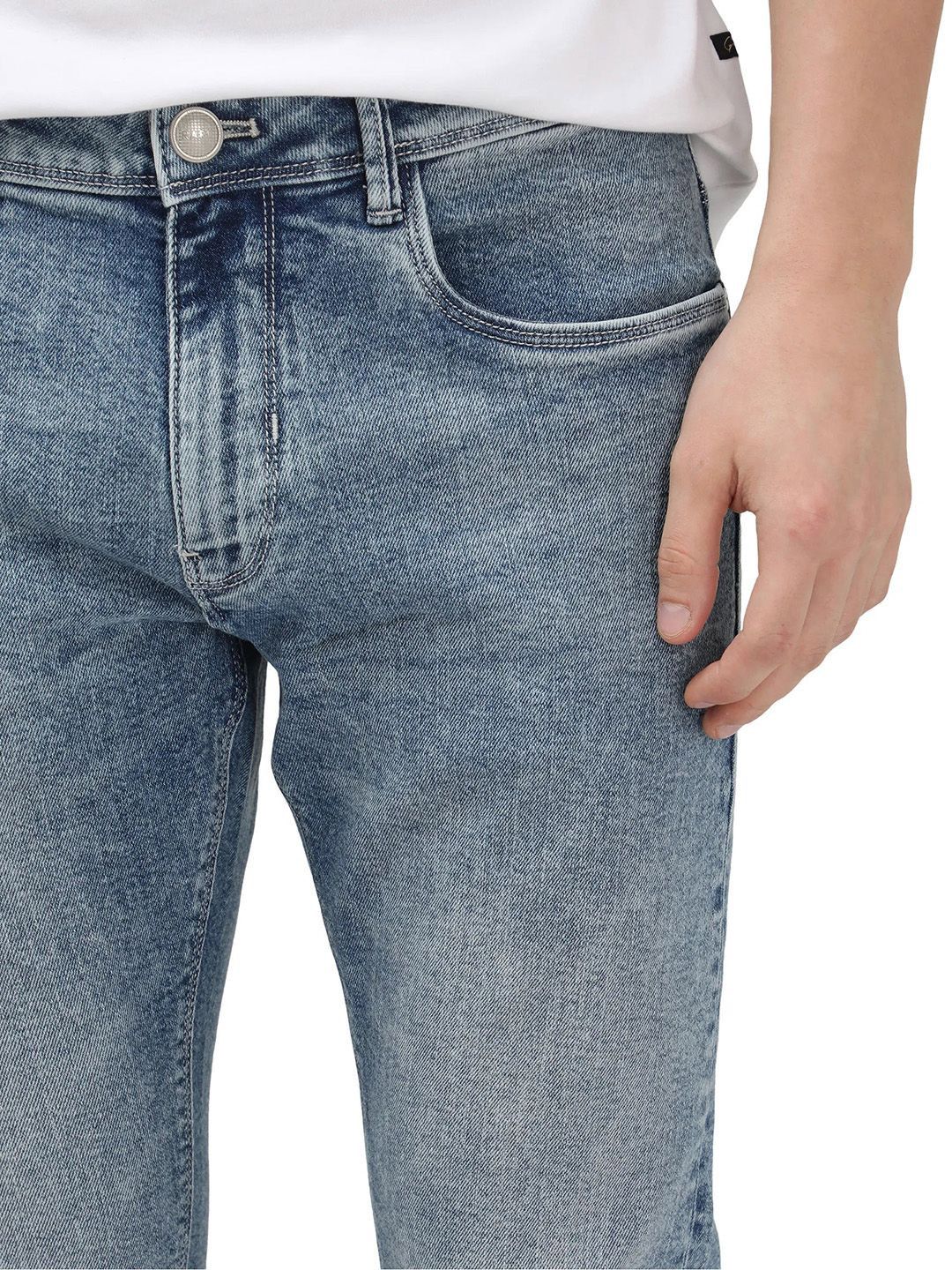 RARE RABBIT Men Comfort Fit Heavy Fade Stretchable Jeans