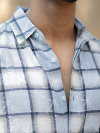 Powerlook Men Tartan Checks Checked Spread Collar Cotton Casual Shirt