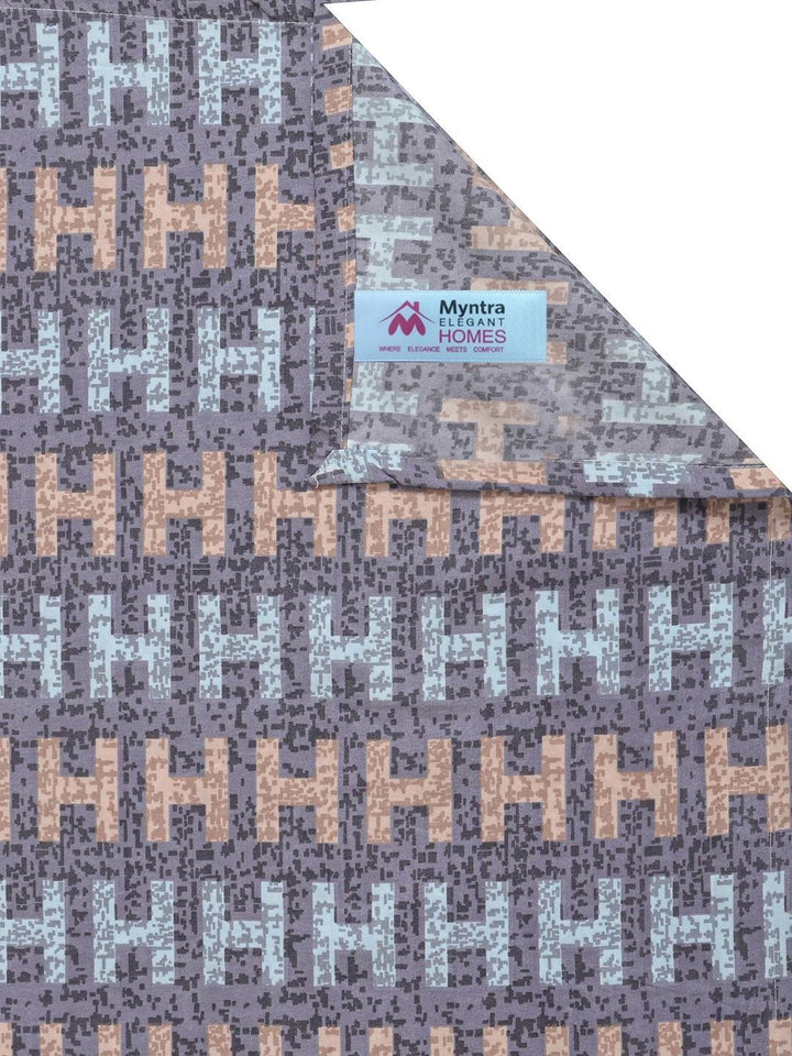 Myntra Elegant Homes Purple & Grey 300 TC King Bedsheet with 2 Pillow Covers