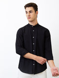 SPYKAR Men Band Collar Vertical Striped Cotton Casual Shirt