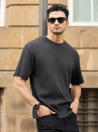 Powerlook Men Self Design Relaxed Fit T-shirt