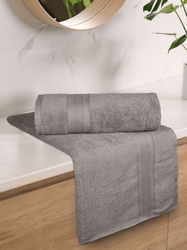 MYTRIDENT Charcoal 2 Pieces Cotton 500 GSM Bath Towel