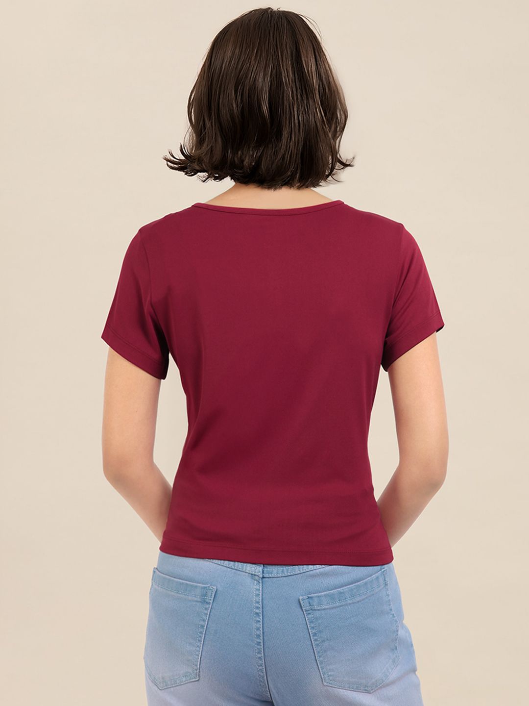 DressBerry Henley Neck Ribbed Top