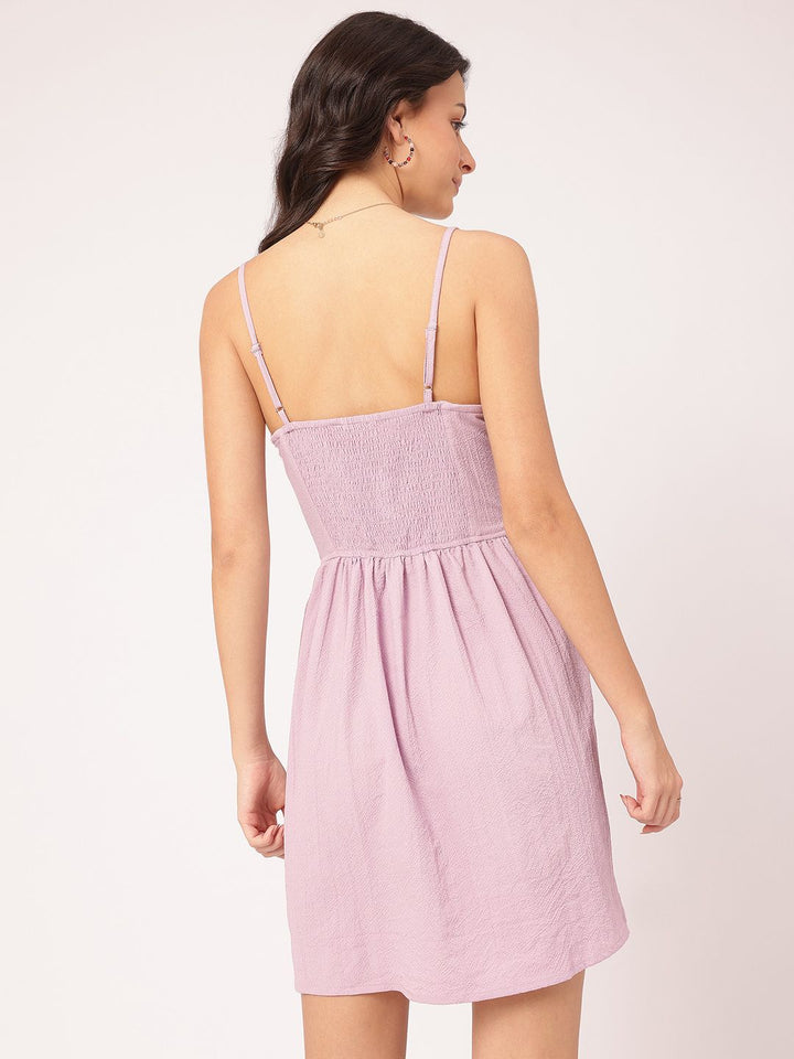 DressBerry Tender Touch Strappy Smocked Textured A-line Dress