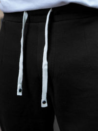 Powerlook Men Black Knitted Regular Fit Mid-Rise Cotton Track Pant