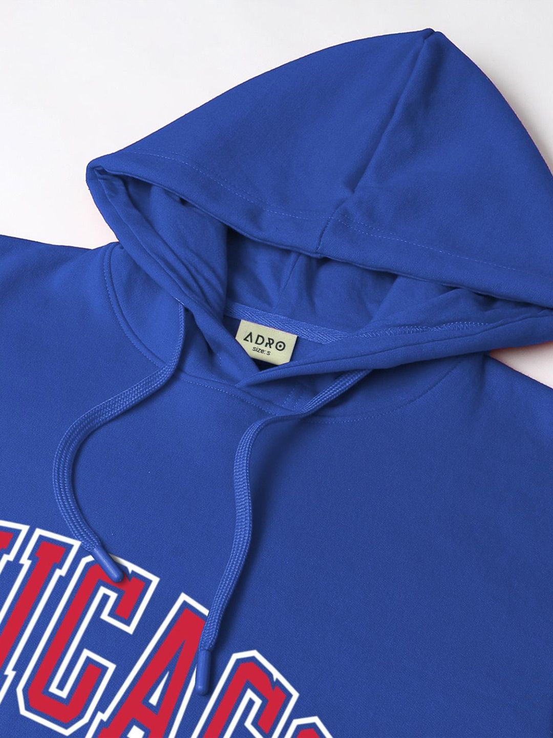 ADRO Men Typography Printed Hood Cotton Pullover Sweatshirt