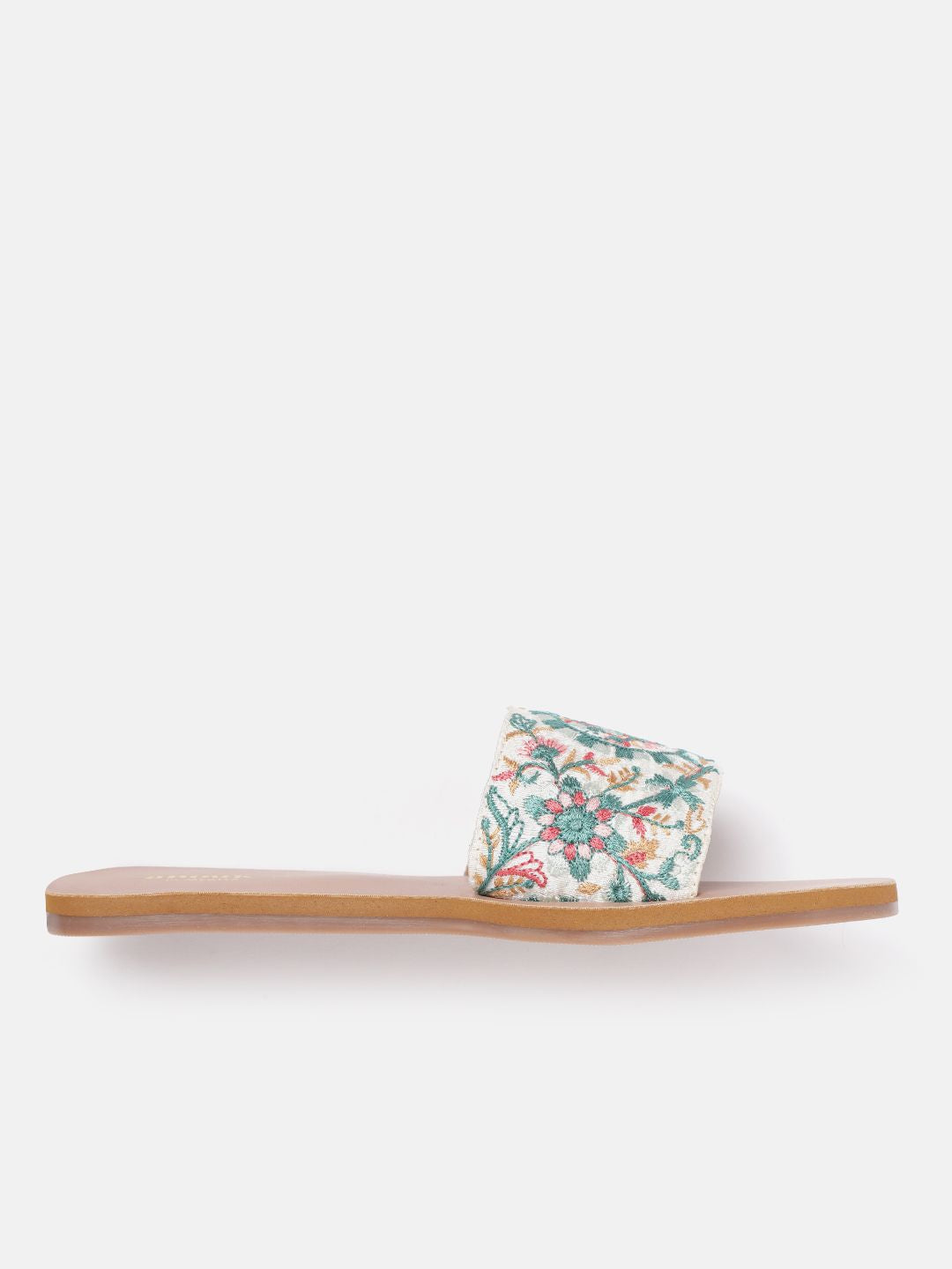 Anouk Women Floral Embroidered Open Toe Flats