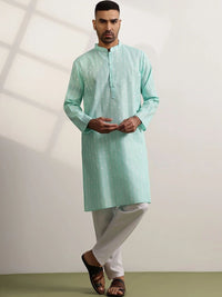 Anouk Men Printed Regular Pure Cotton Kurta with Trousers
