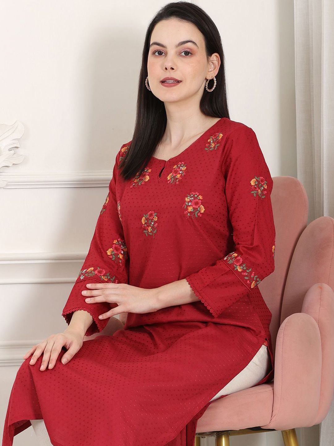 W Women Embellished Sequinned Kurta