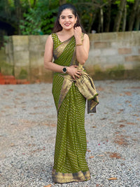 KALINI Polka Dots Woven Design Zari Saree