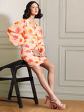 all about you Floral Print Puff Sleeve Sheath Dress