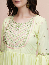 Vishudh Embroidered Flared Sleeve A-Line Maxi Dress
