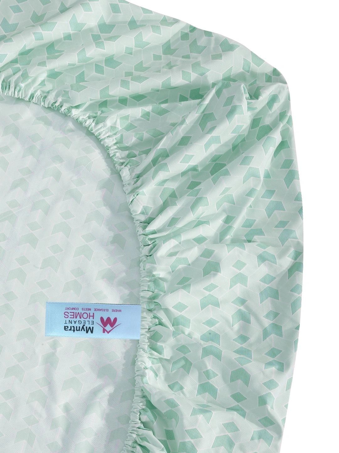 Myntra Elegant Homes Green Geometric 300 TC Single Cadar dengan 1 Sarung Bantal