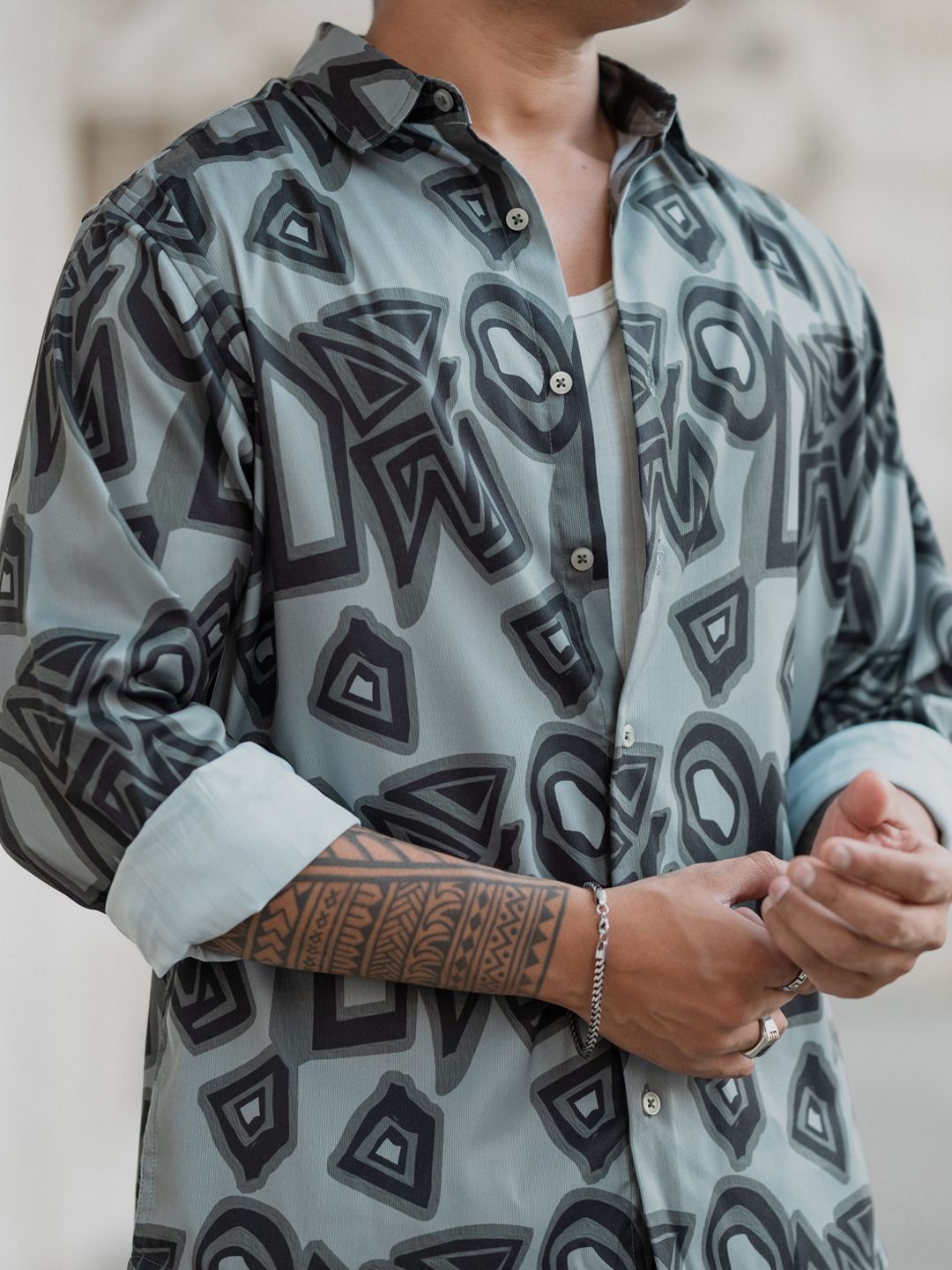 Powerlook Men Opaque Printed Casual Shirt