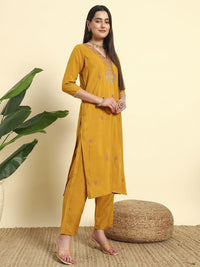 KALINI Women Embroidered A-Line Kurta Set