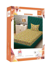 Myntra Elegant Homes Green Cartoon Characters Kapas 400 TC Single Cadar Superfine dengan Sarung Bantal-89 x 59 inci