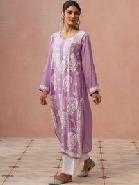 House of Chikankari Women Embroidered Chikankari White Romance Kurta