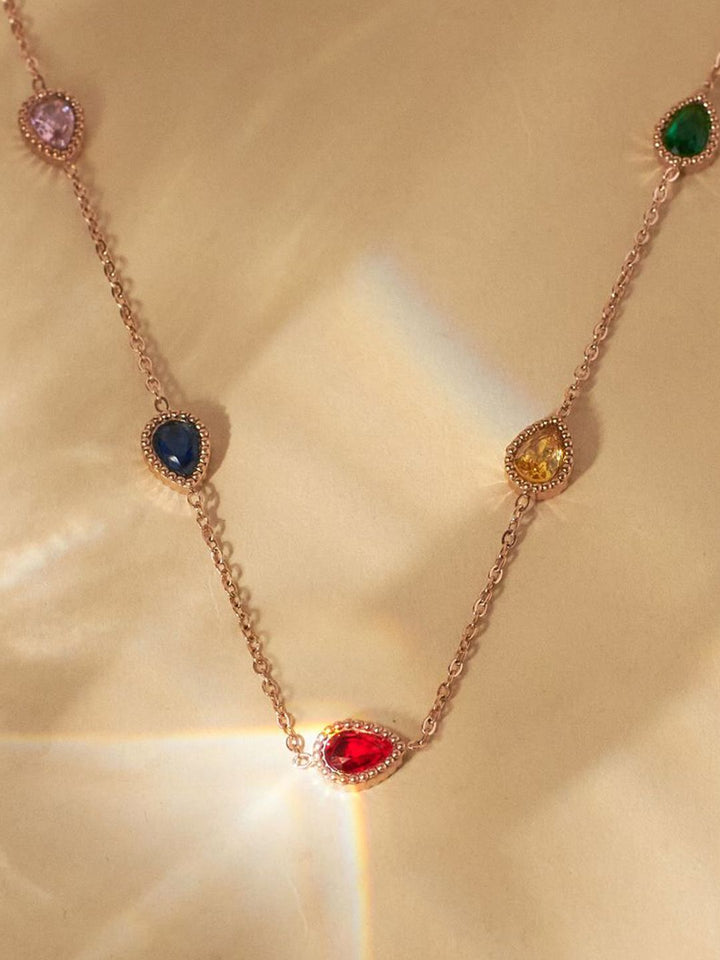 SALTY Stainless Steel Serenity Stone Studded Necklace