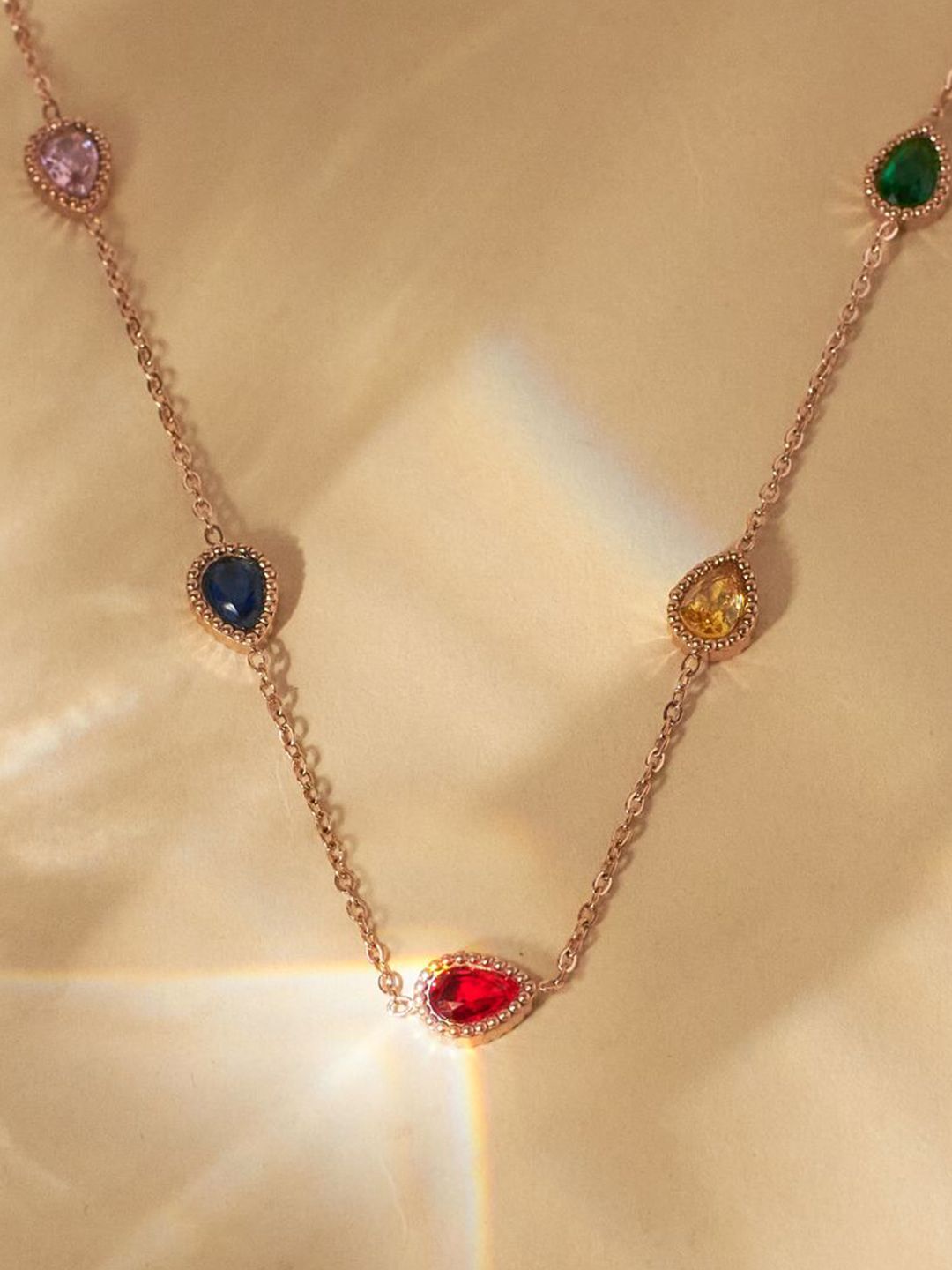SALTY Stainless Steel Serenity Stone Studded Necklace