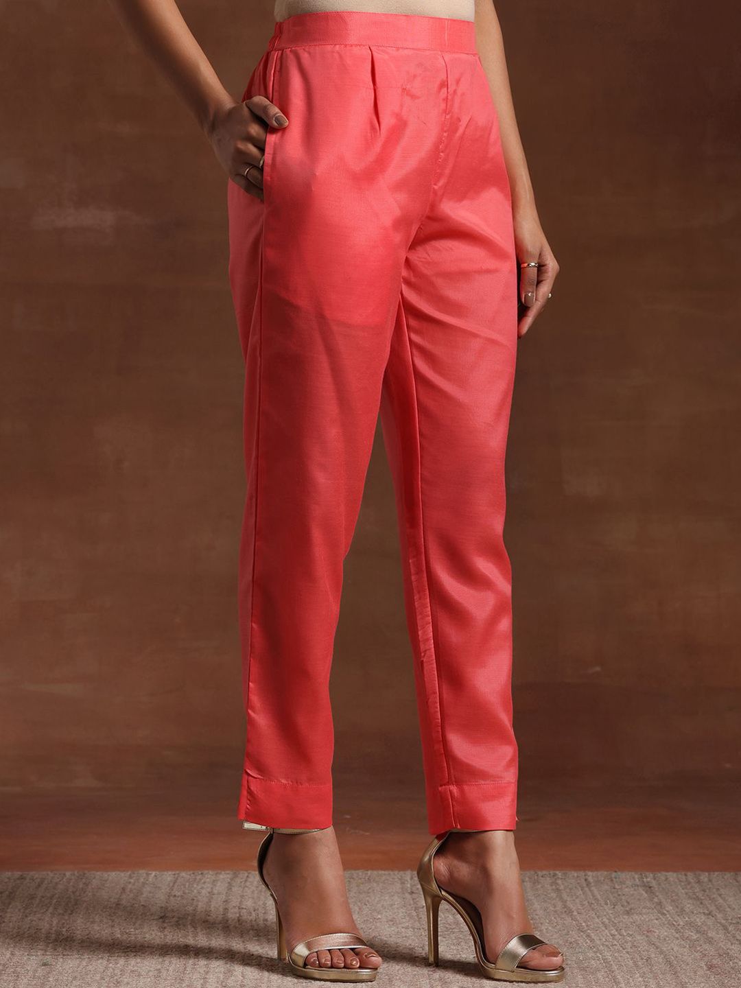Libas Floral Yoke Design Straight Kurta with Trousers & Dupatta