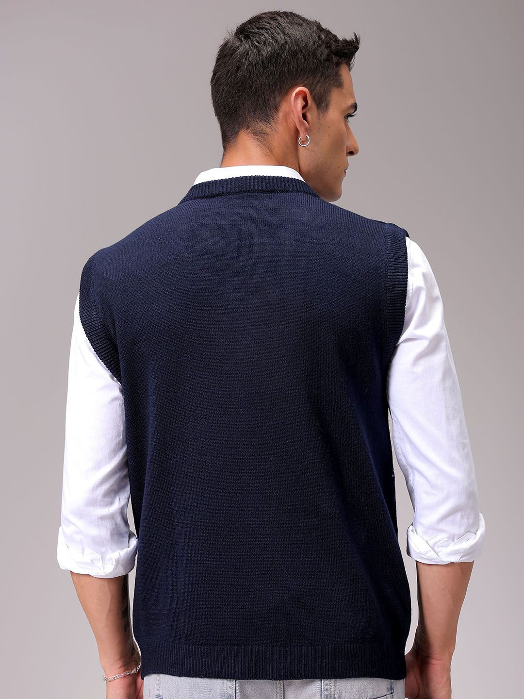 The Indian Garage Co Men Argyle Winter Sweater Vest