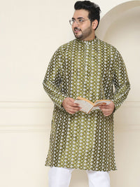 SOJANYA PLUS Kurta Lurus Kolar Mandarin Sulam Bunga