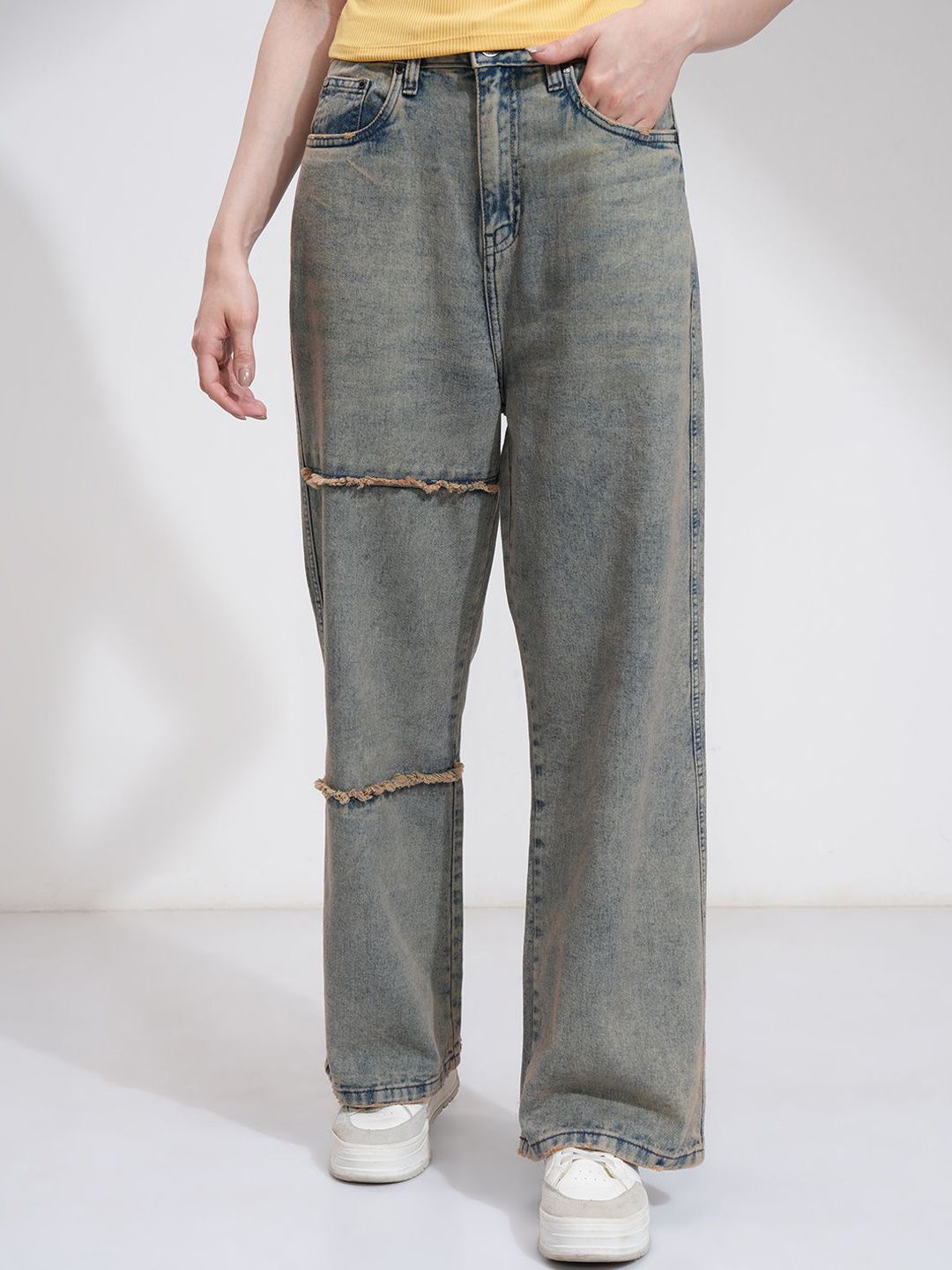 Street By Tokyo Talkies Women Flared High-Rise Stretchable Jeans