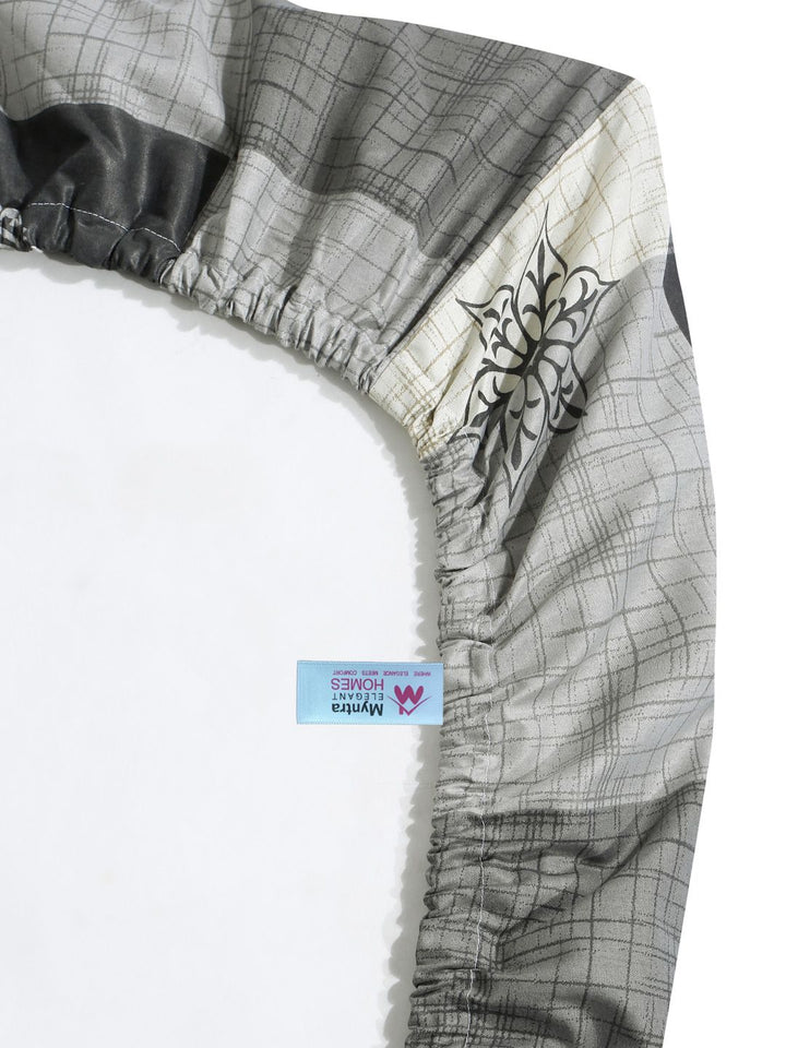 Myntra Elegant Homes Grey Printed Pure Cotton 400TC Set Cadar Super King 2.7 x 2.7 m